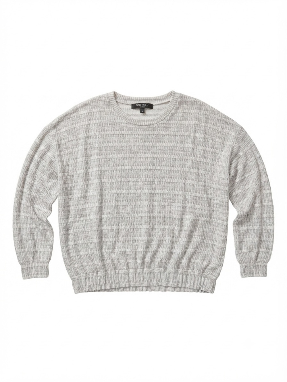Coin 1804 Los Angeles Gray Textured Knit Sweater Long Sleeve Relaxed Fit Small